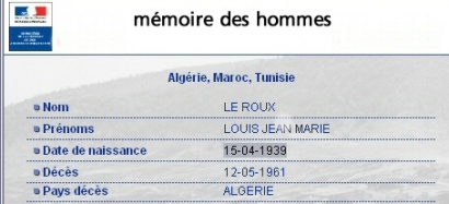 Site Internet http://www.memoiredeshommes.sga.defense.gouv.fr