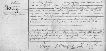 Acte de naissance 1920