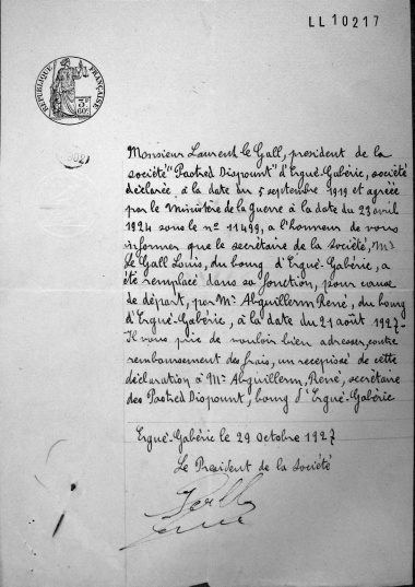 Remplacement en 1927 du poste de secrétaire des Paotred